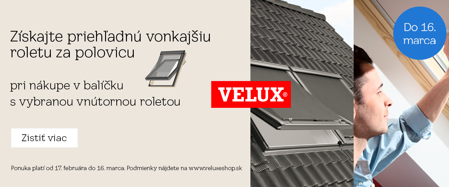 Vonkajšia roleta Velux za polovičnú cenu