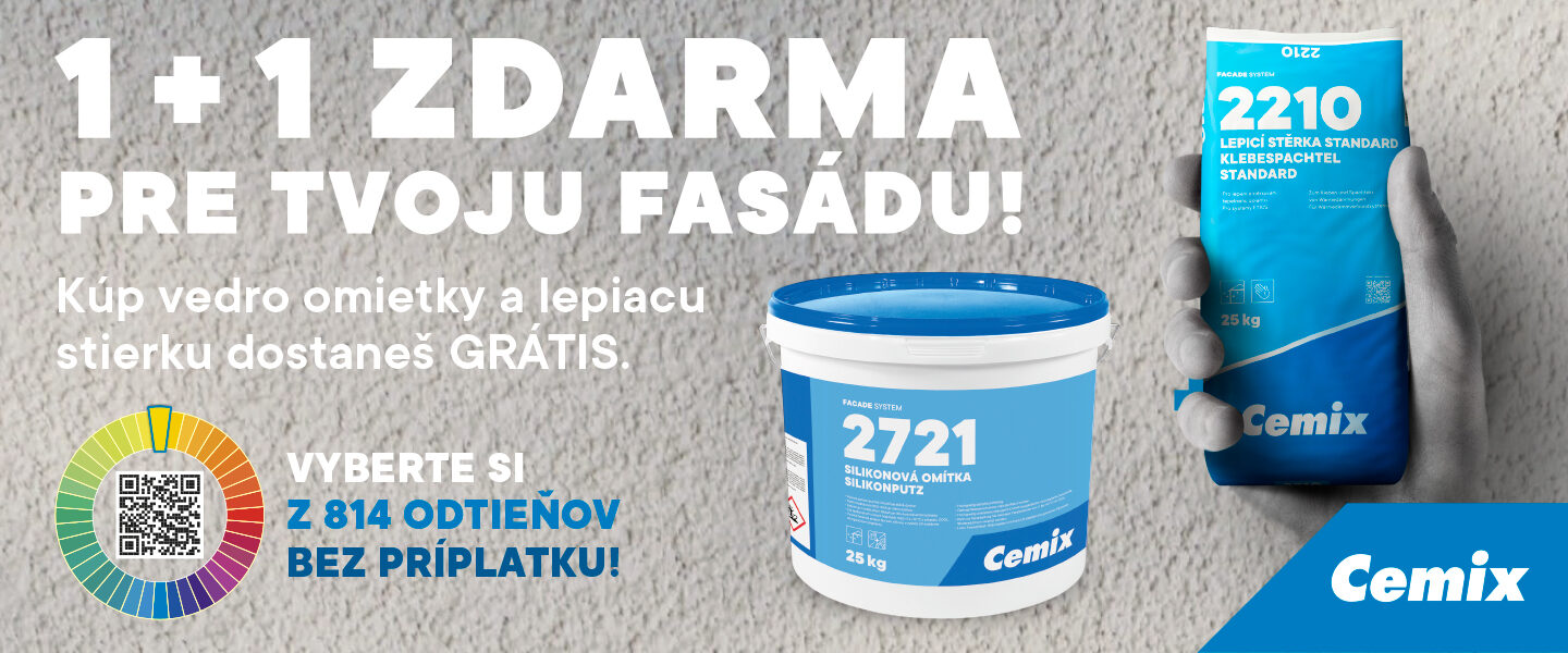 Akcia Cemix 1+1 pre tovoju fasádu